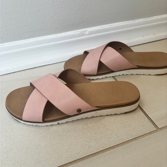 Catherine Malandrino Pink and Brown Sandals Minimalist Design - Picture 2 of 4